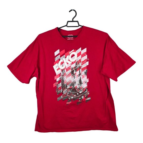 Mens Ecko Unltd. Red Graphic T Shirt Short Sleeve Crew Neck 100% Cotton Size 3XL - Picture 1 of 7